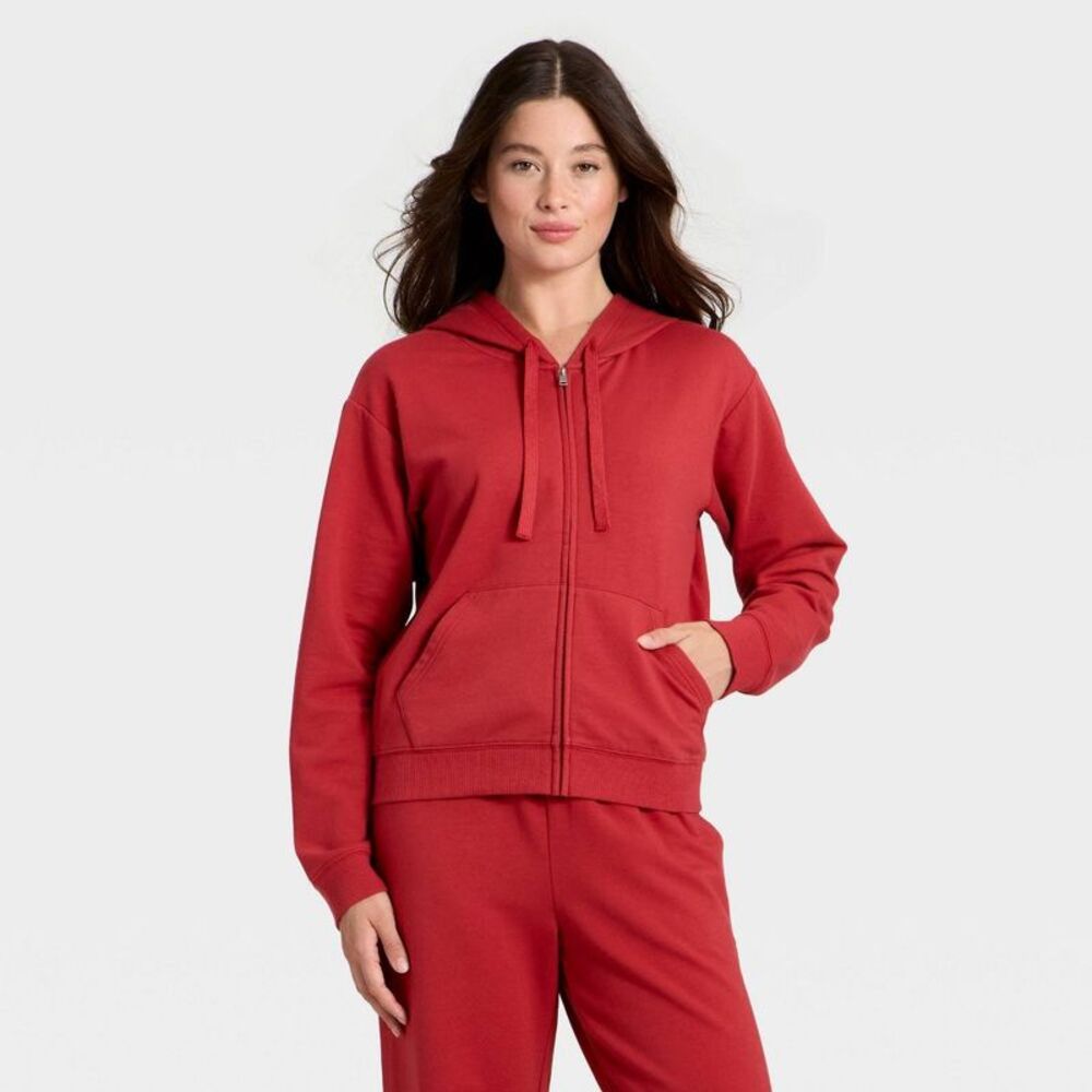 Auden Red Zip-Up Hoodie